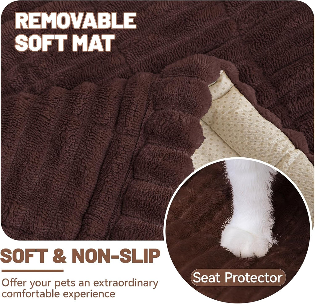 Dog Car Seat Waterproof Bed Cover Back Seat Dark Brown 23.6”x51”