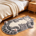 3D Cat Shaped Rug, Plush Sleeping Cat Floor Mat, Non-Slip Room Decor