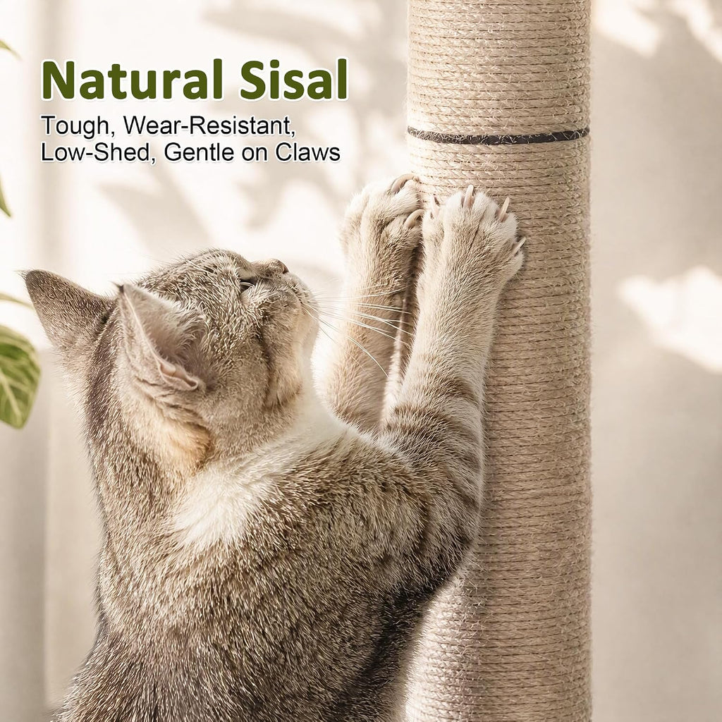 40" Cat Scratching Post, Natural Sisal Rope Cat Scratcher Tree
