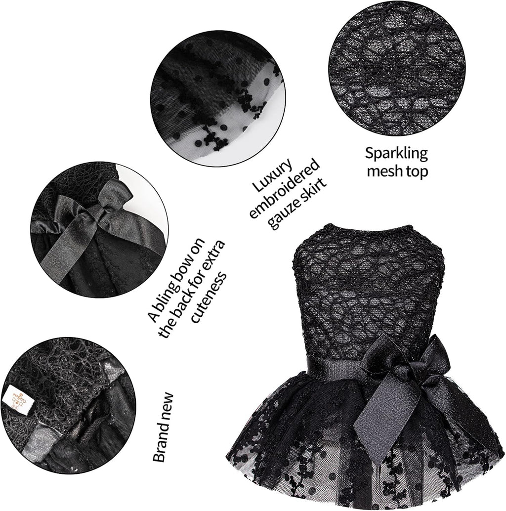 CuteBone Dog Birthday Dress Girl Puppy Skirt Tutu Cat Wedding Outfit Pet Party Clothes for Small Dogs Costume DD15M