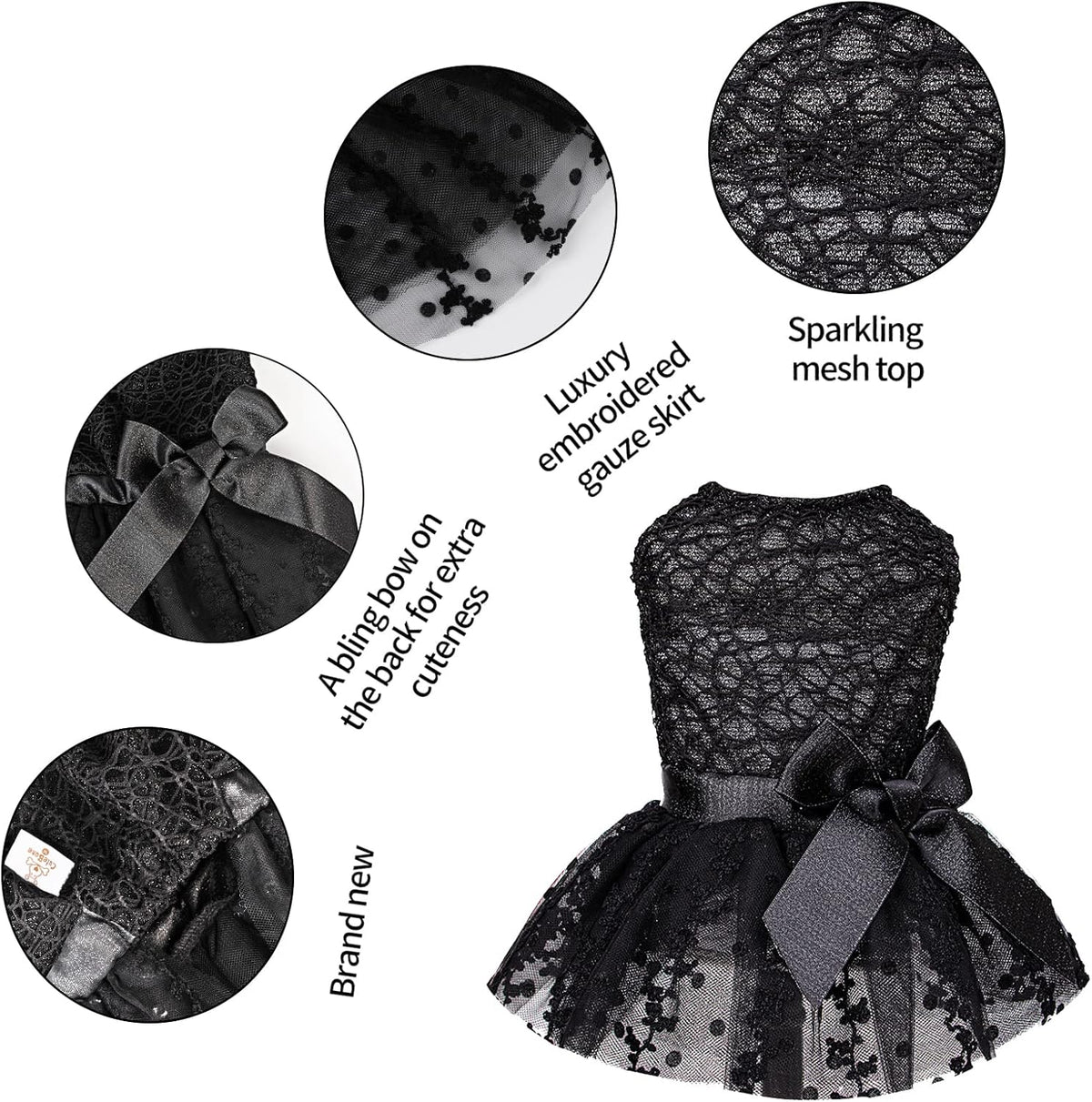 CuteBone Dog Birthday Dress Girl Puppy Skirt Tutu Cat Wedding Outfit Pet Party Clothes for Small Dogs Costume DD15M