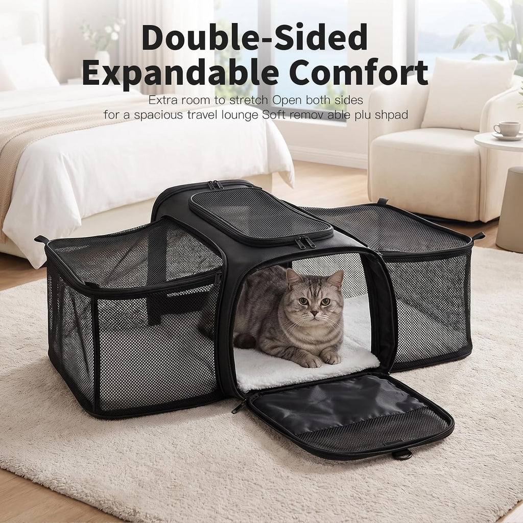 Pet Carrier with Wheels, Expandable Dog Cat Bag, Airline Approved Soft