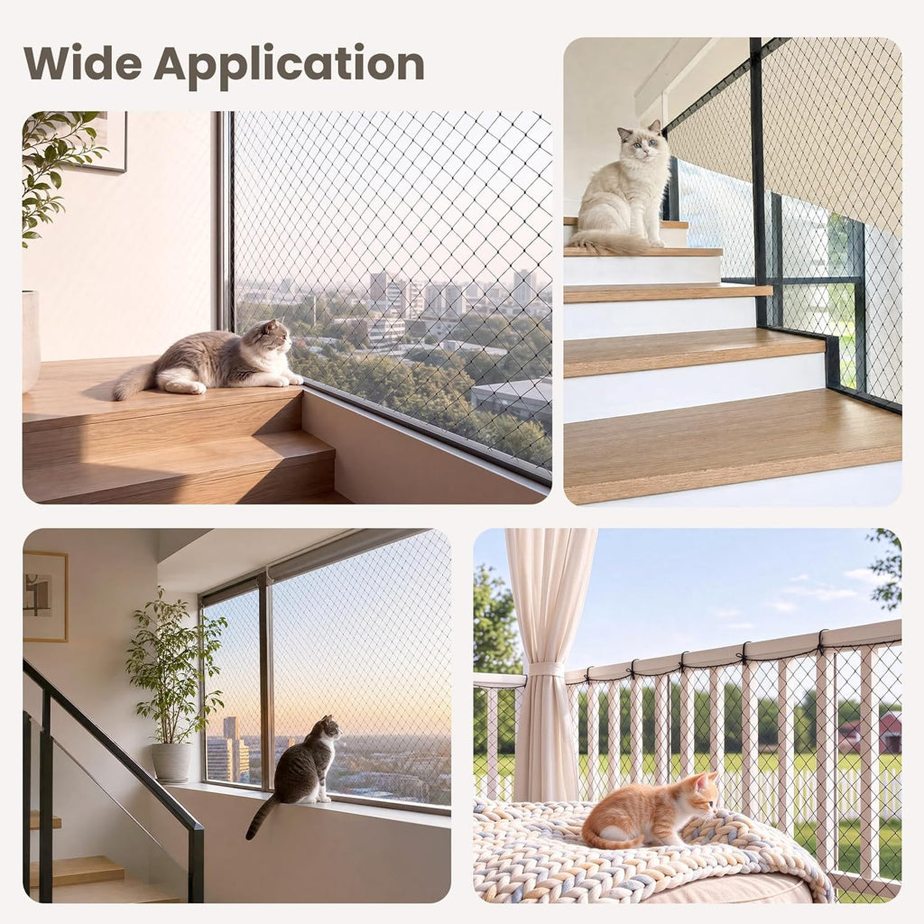 Cat Netting Balcony, 10 x 26 ft Safety Net Mesh for Pets