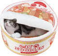 寵幸 Ramen Noodle Cute Cat Bed,Soft Warm Washable Kitten Bed