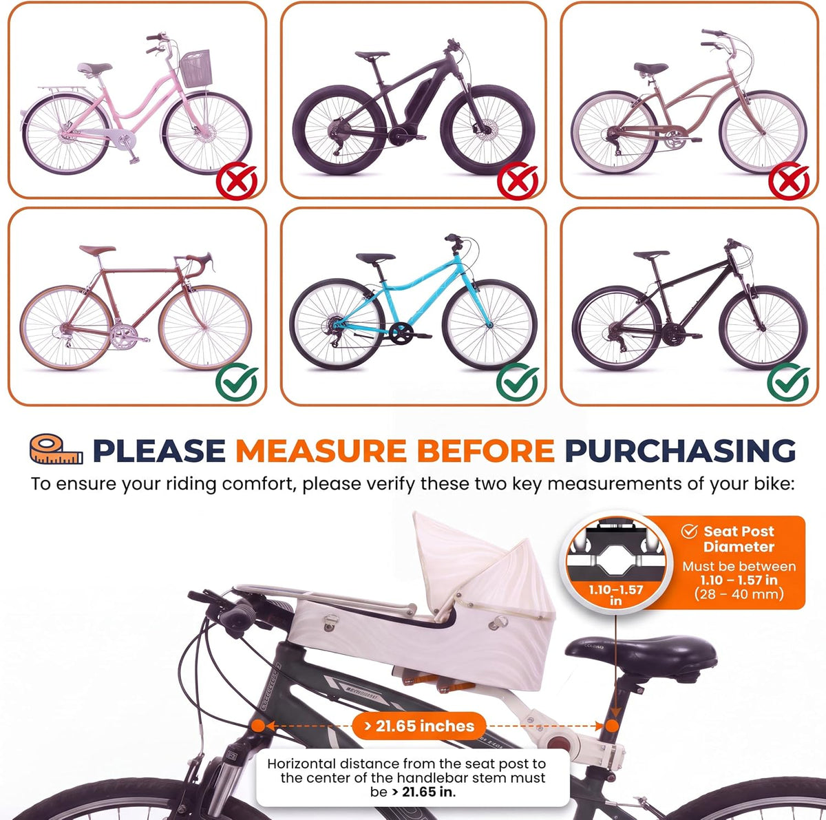 BBTO Middle Mount Dog Bike Basket for 22 Lbs with Sunshade & Platform