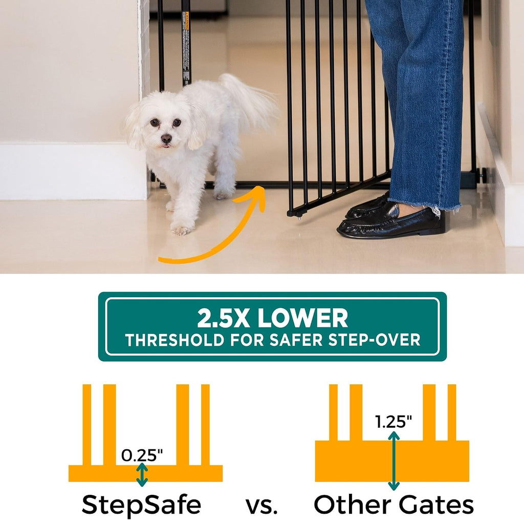 MYPET StepSafe Walk-Thru Pet Gate; 29-40" Wide, 30" Tall, Black