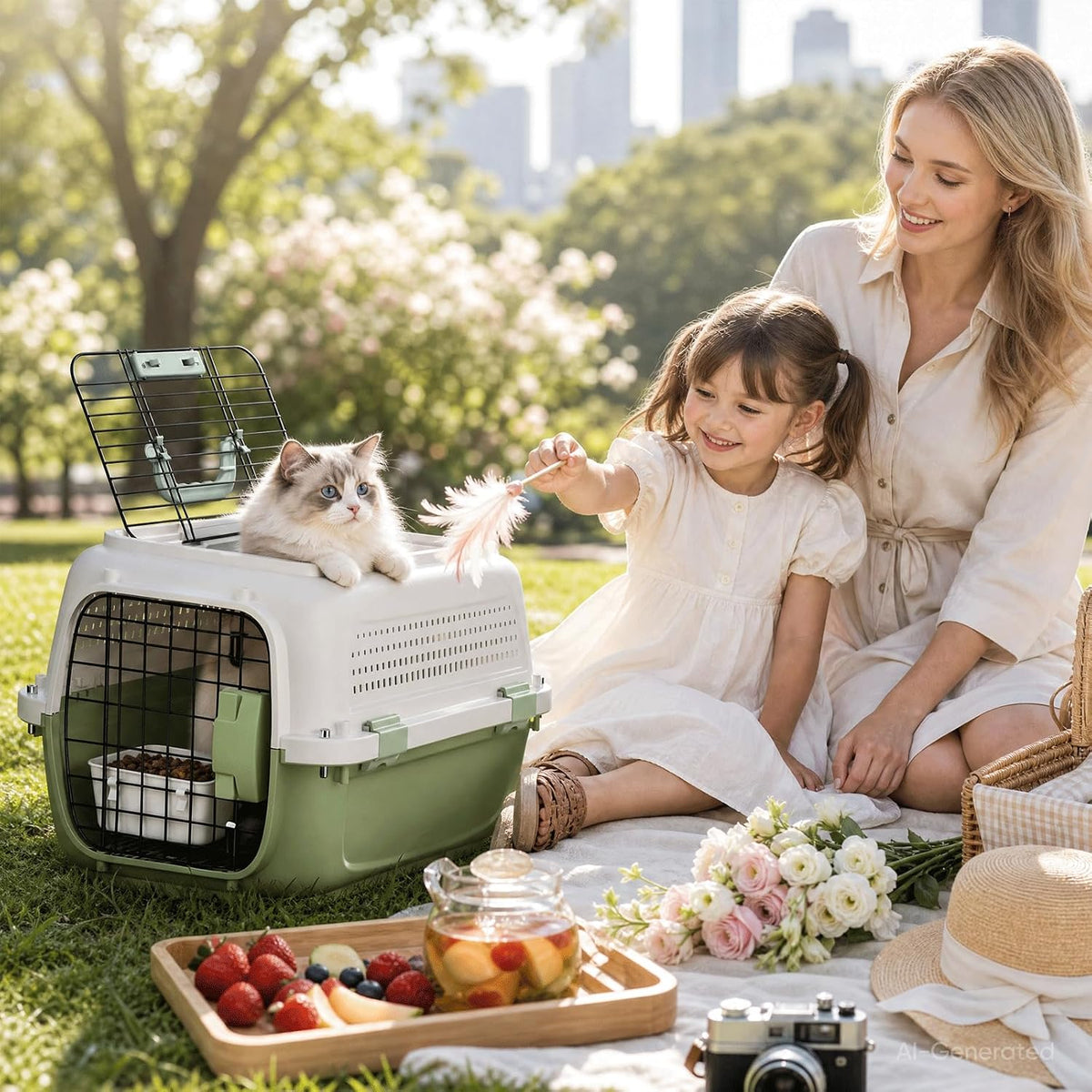 22.5" Hard Shell Cat Carrier, Pet Carrier for Small Dogs & Cats