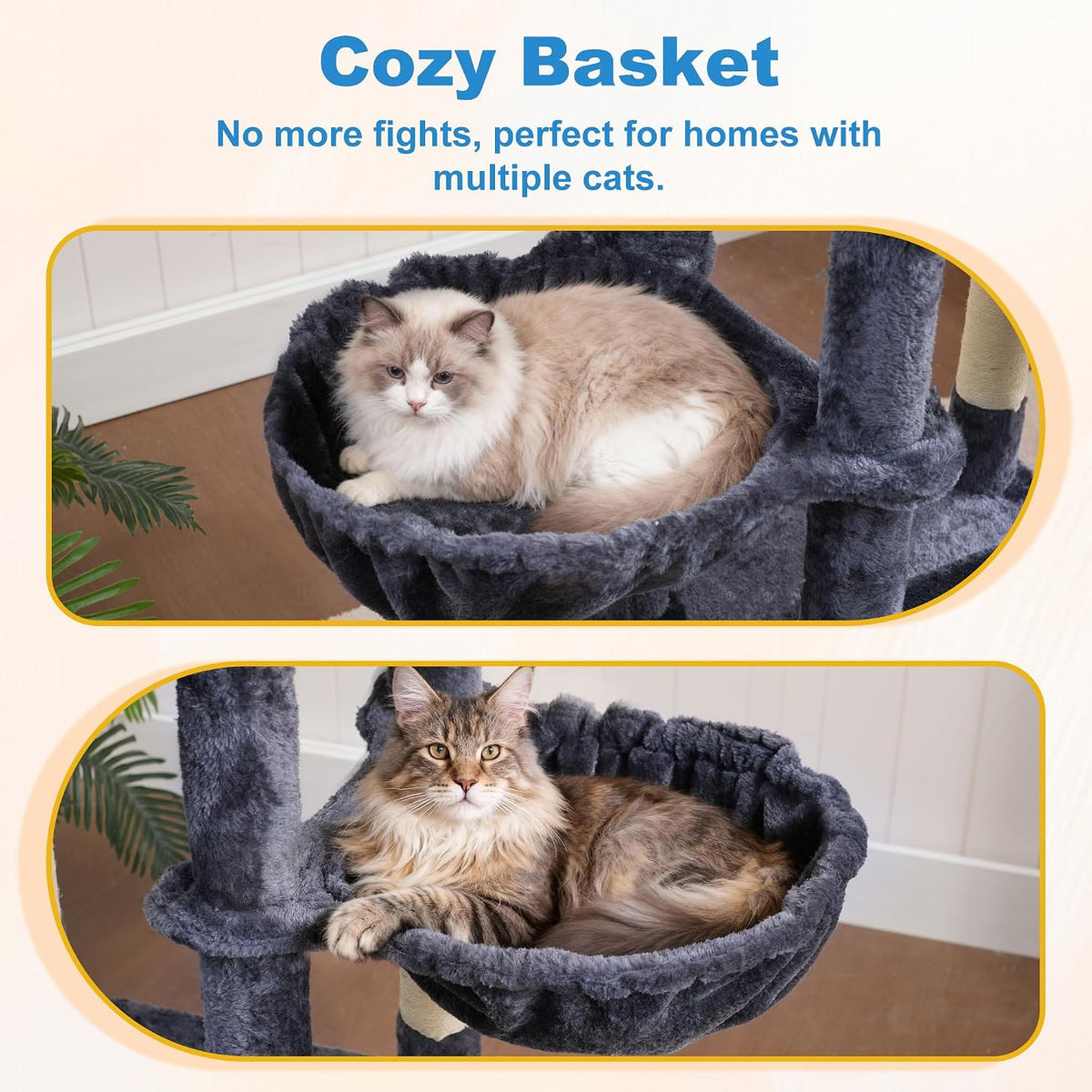 Hey-brother Cat Tree Tower with Large Platform, Spacious Condo, MPJ060G