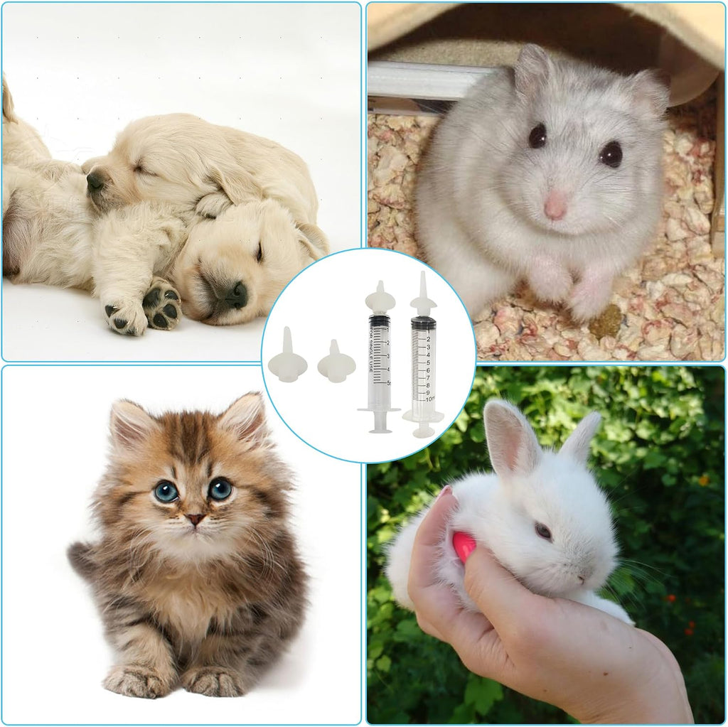 Kitten Nipples for Feeding Puppy Bottle with Nipple and Syringe