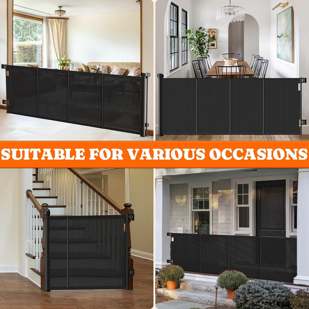 Retractable Baby Gate, 41” Extra Tall Dog Gate for Stairs Doorways