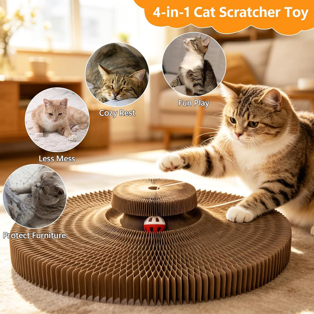 Cat Scratcher, Interactive Cat Toys for Indoor Cats Cardboard Scratch Pad