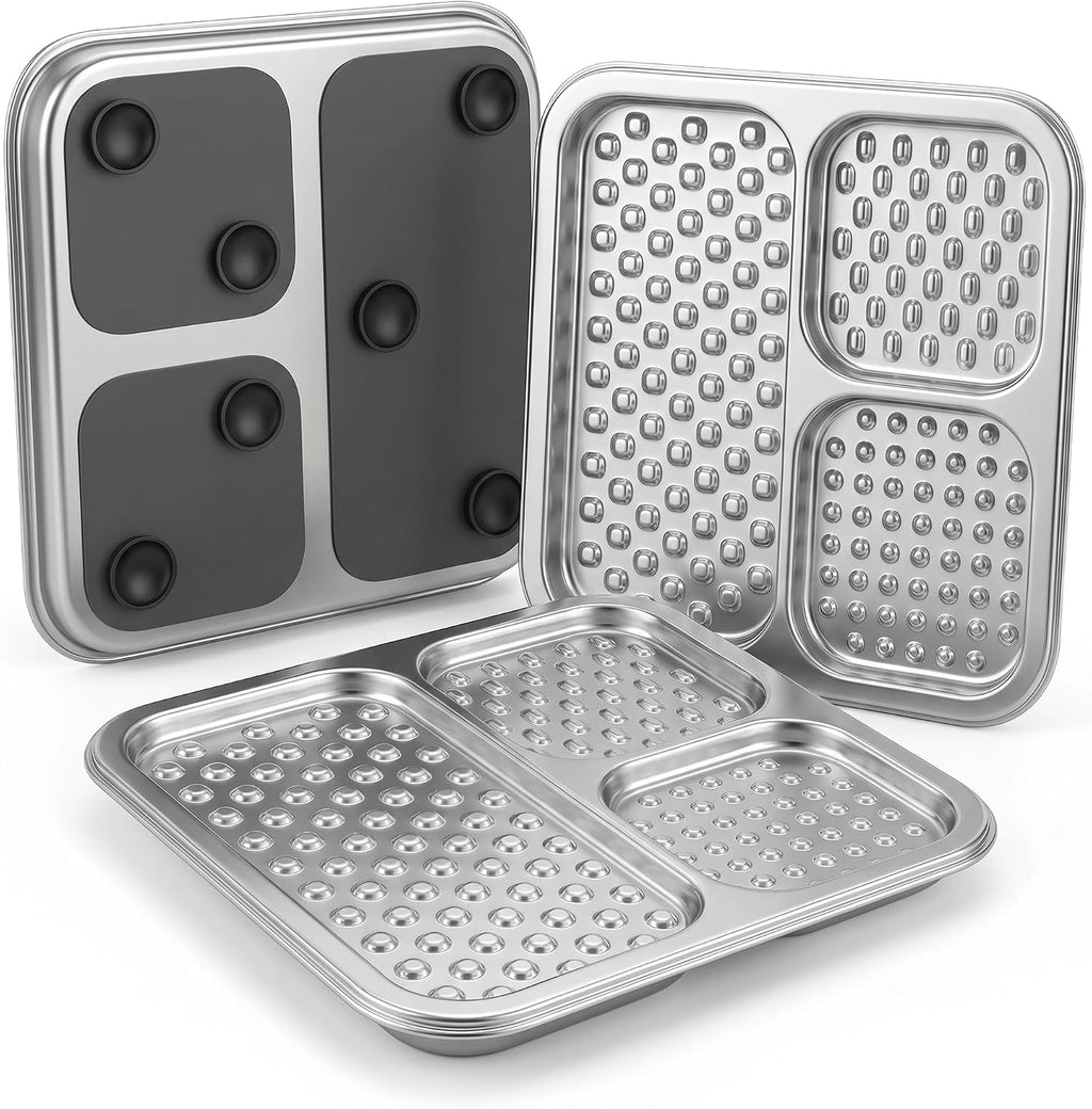 2 Pack - Stainless Steel Lick Mat for Dogs & Cats, Large Non-Slip Slow Feeder Pad with Suction Cups, Chew-Proof Dog Lick
