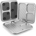 2 Pack - Stainless Steel Lick Mat for Dogs & Cats, Large Non-Slip Slow Feeder Pad with Suction Cups, Chew-Proof Dog Lick