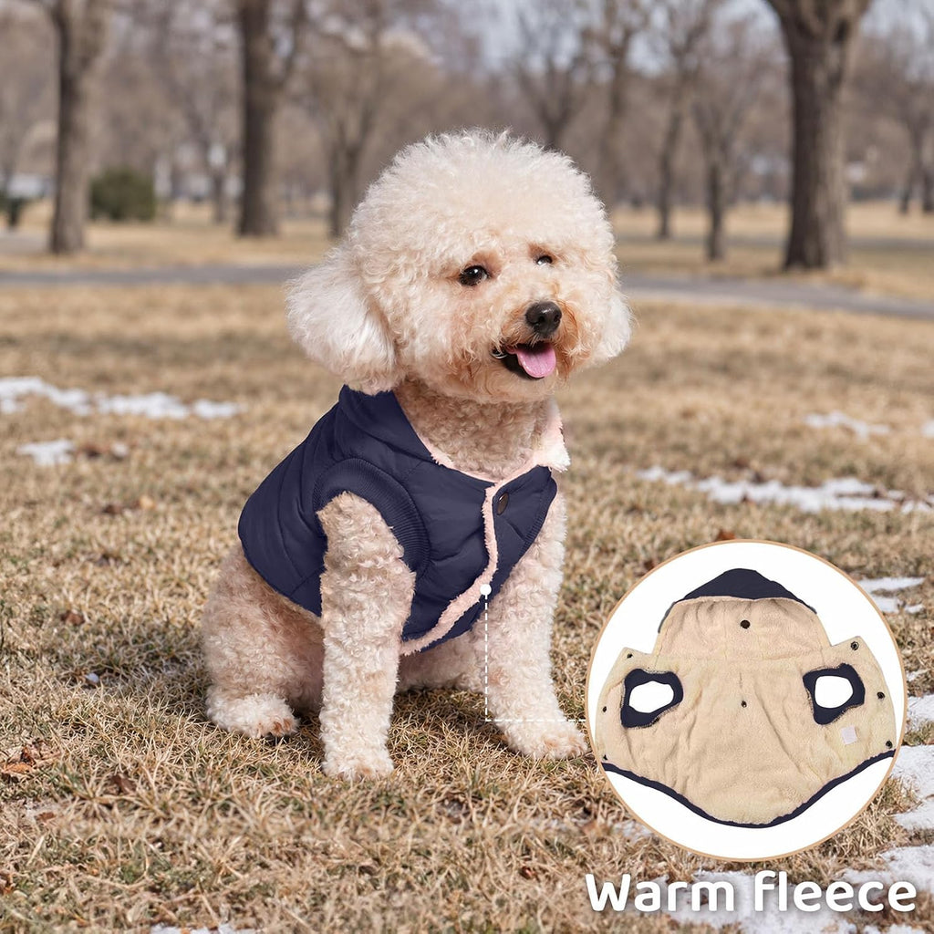Vecomfy Warm Dog Coats with Hoodie,Winter Dog Jackets for Small Dogs