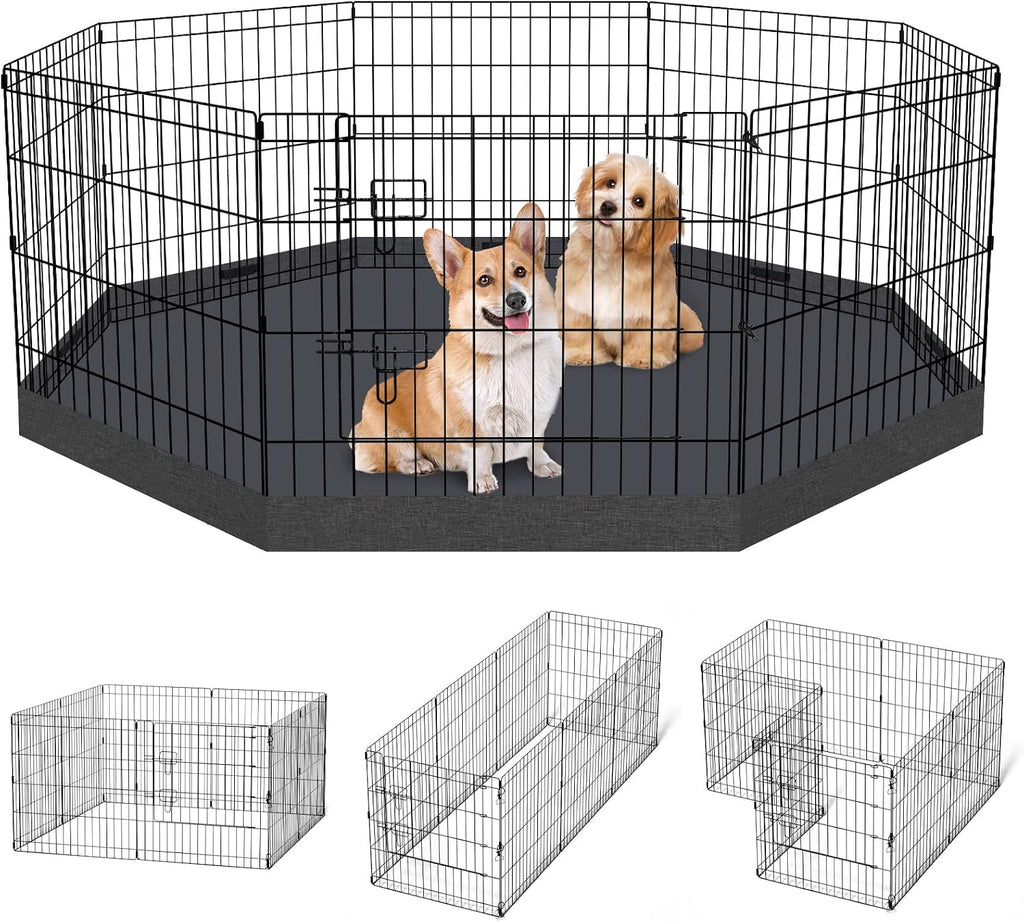 Dog Playpen Top Cover Only, for 8 Panel 24 Inch Wide Octagonal Mesh Black