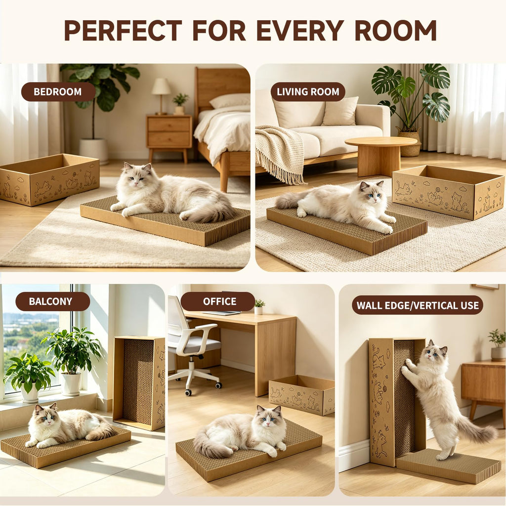 5-Pack Reversible Cat Scratcher,Cat Scratch Pad for Indoor Cats