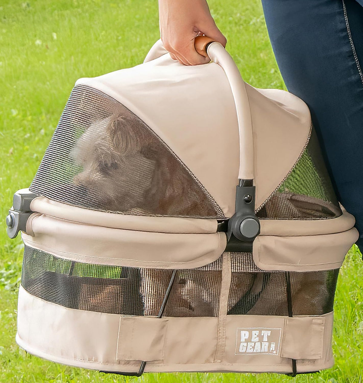 Pet Gear No-Zip View 360 Pet Carrier & Car Seat, Lava, 20"