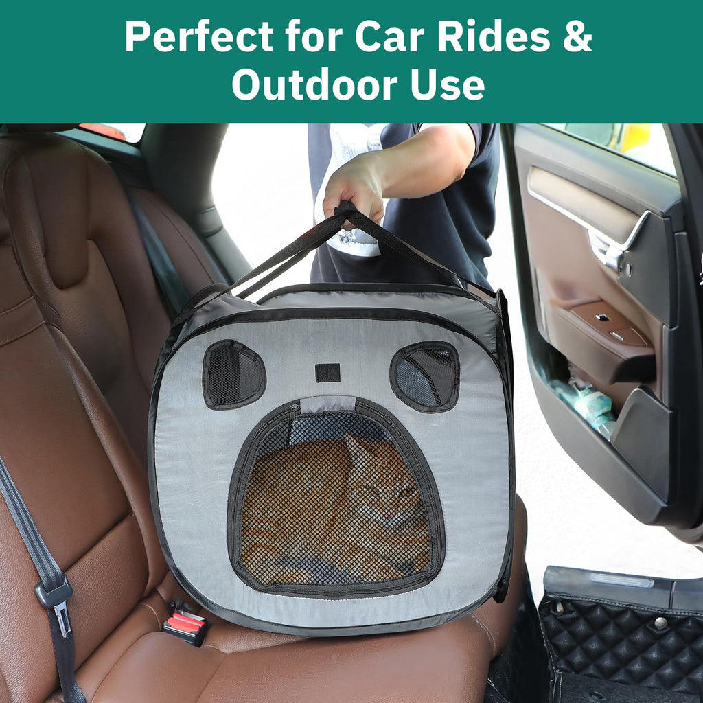 Snuvid Cat Playpen with Separate Litter Box Area, Large Foldable Waterproof Cat Tent - 600D Oxford, Portable Indoor/Outdoor Pet Enclosure, Cage, House & Condos with Carrybag for Kittens, Small Dogs