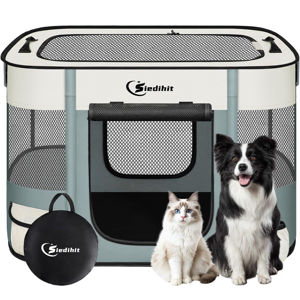Siedihit 31" Dog Playpen,Cat Puppy Pen, Pet Portable Crate Indoor Outdoor
