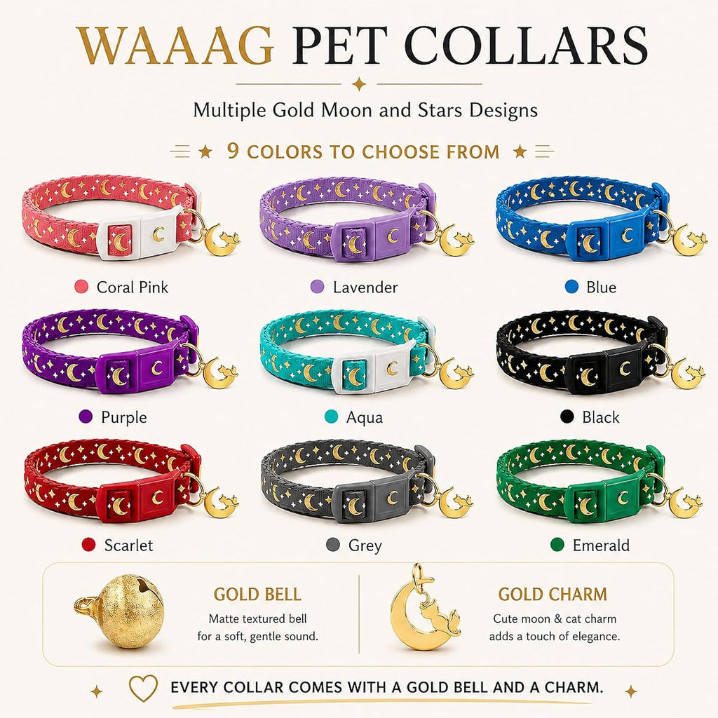 Breakaway Cat Collar with Bell for Kittens & Cats