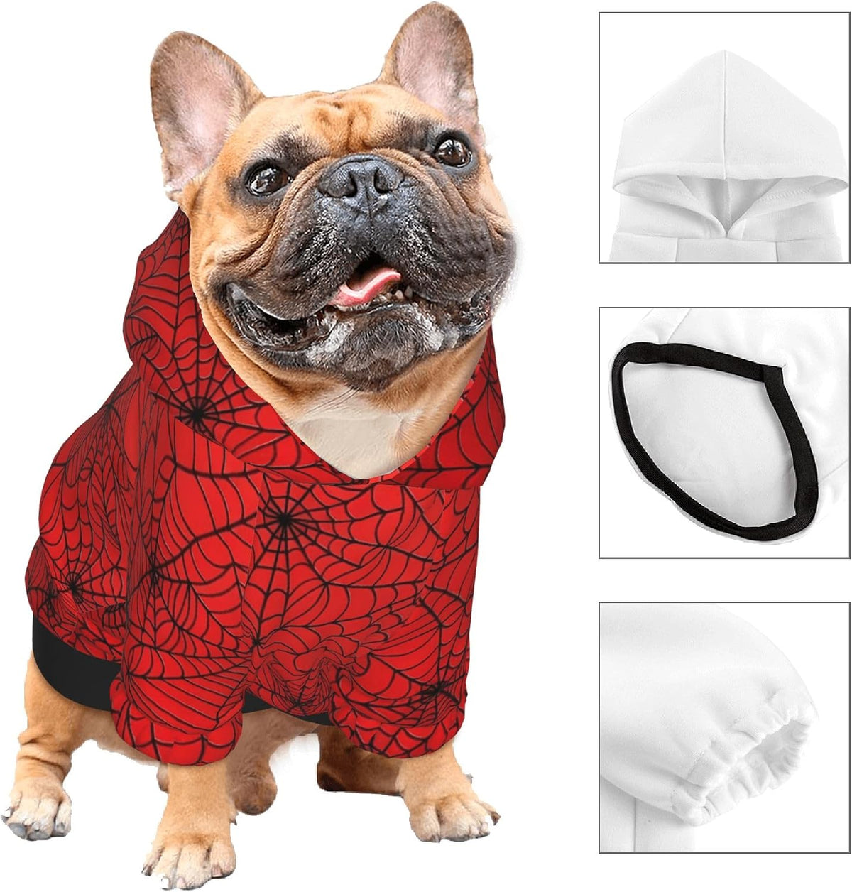 Red Spider Web Small Pet Hoodies Dog Clothes