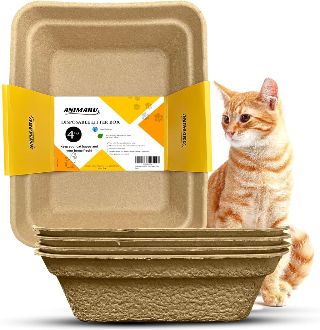 Disposable Litter Boxes (Brown, Large 8-Pack)