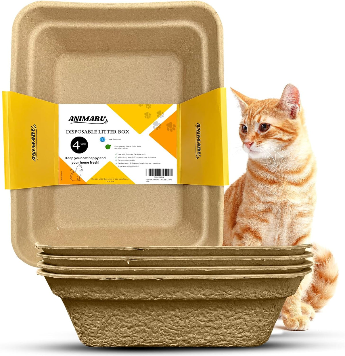 Disposable Litter Boxes (Brown, Large 8-Pack)