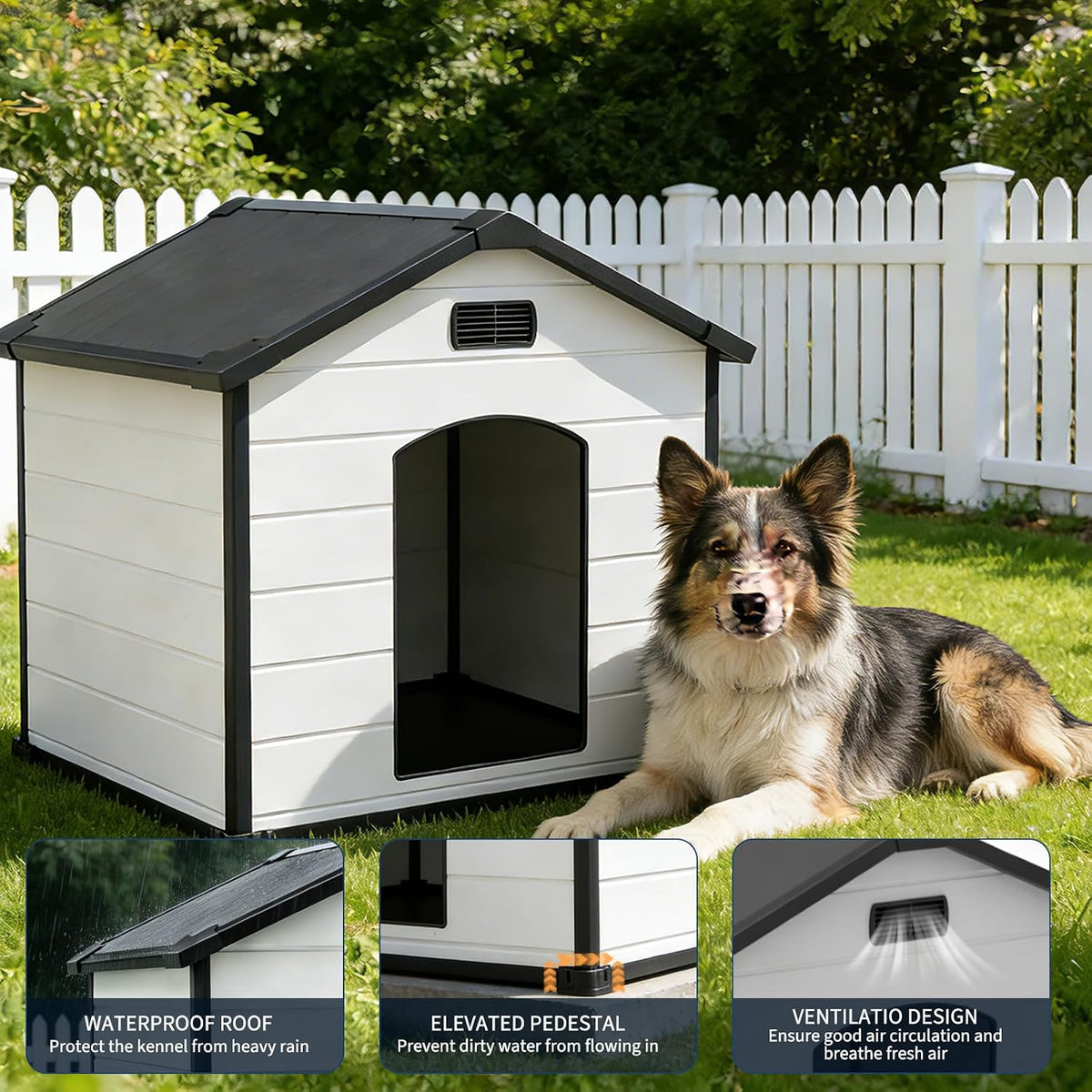 Extra Large Waterproof Dog House for Indoor & Outdoor Use