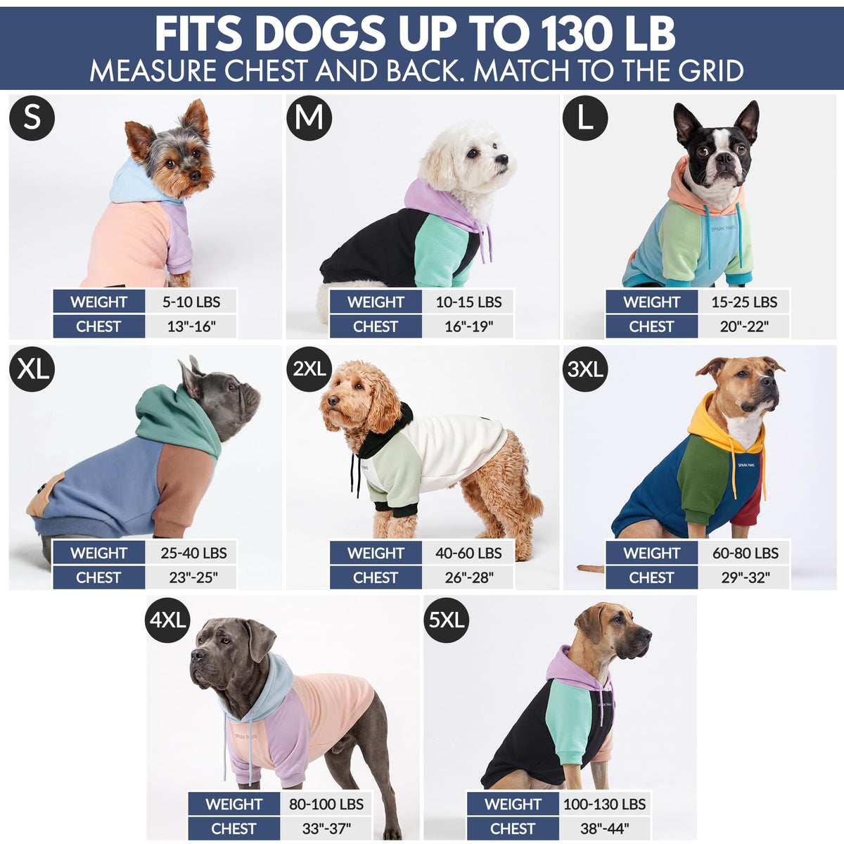 Spark Paws Dog Hoodie - Dog Sweater Sweatshirt Clothes for Large Dogs Puppy