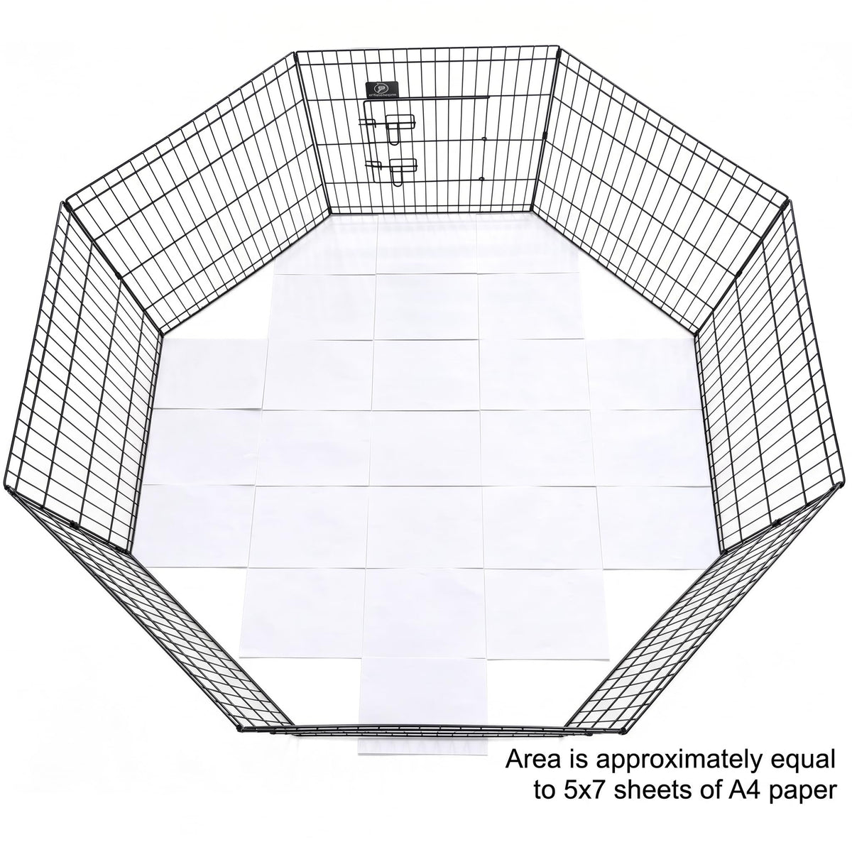 PJYuCien Puppy Playpen with Bottom Pad and Door, 8 Panels 24" H, Black