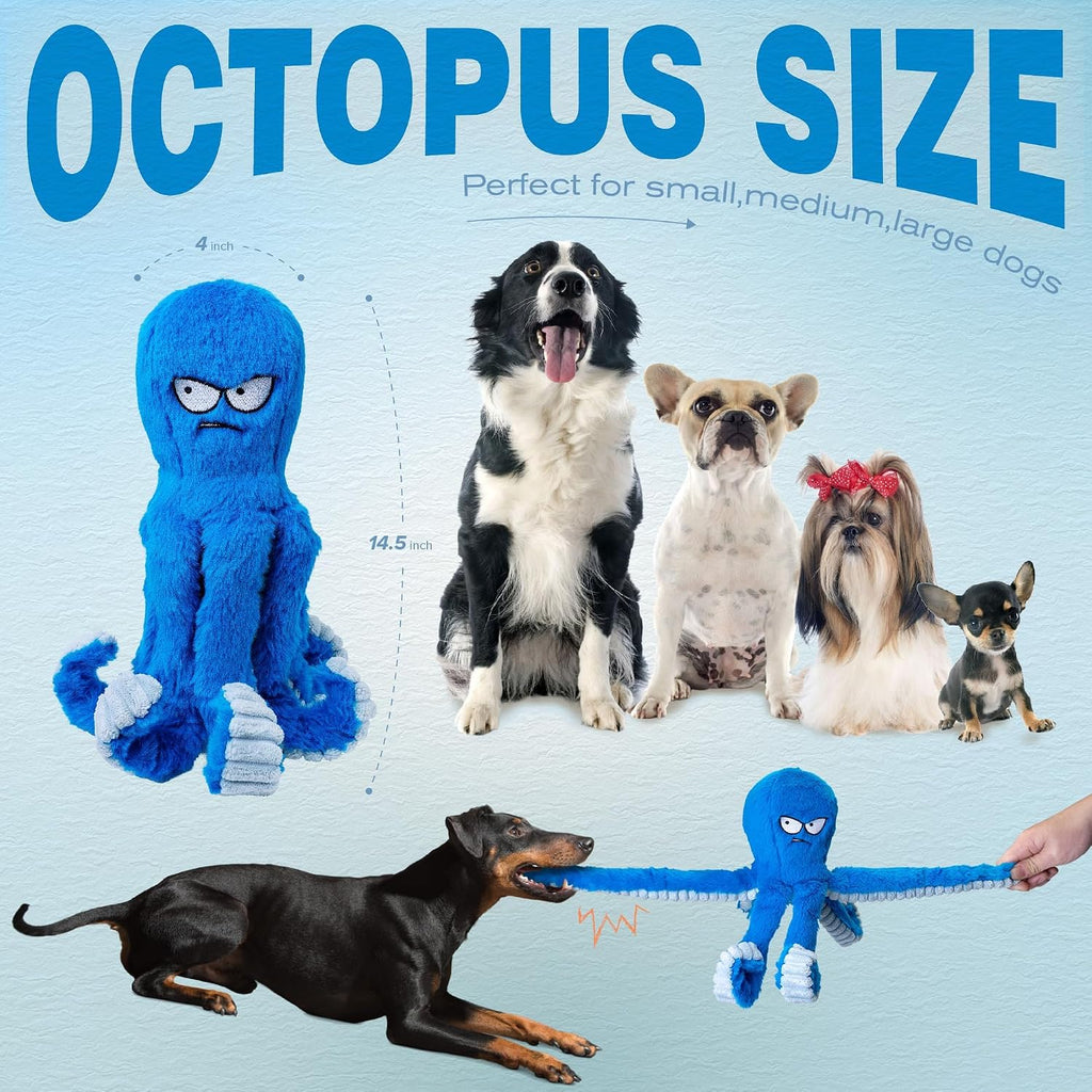 LEGEND SANDY Tough Dog Toys, Stuffed Chew Large Dog Toys to Keep Them Busy, Interactive Squeaky Tug of War Doggie Toy, C