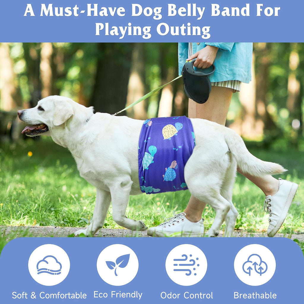 Dog Belly Bands for Male Dogs 5 Pack, Reusable Male Dog Diapers, Washable Belly Bands, Adjustable Pee Wraps for Marking,