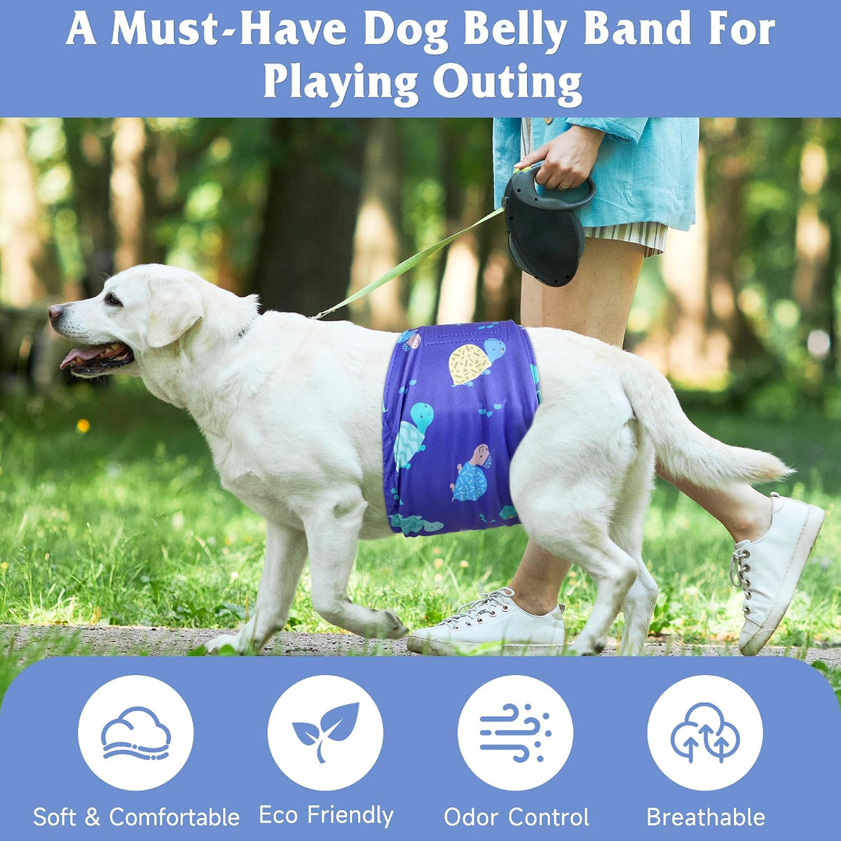 Dog Belly Bands for Male Dogs 5 Pack, Reusable Male Dog Diapers, Washable Belly Bands, Adjustable Pee Wraps for Marking,