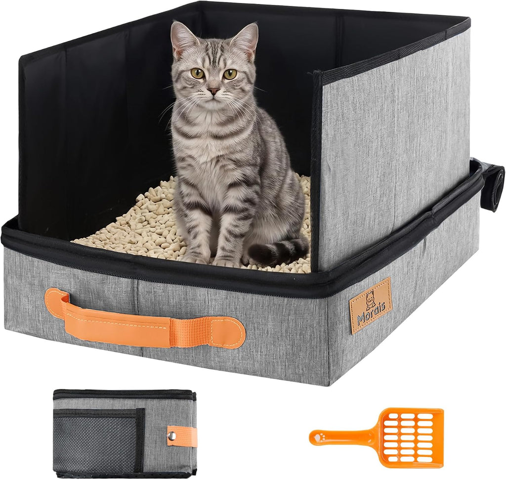 Portable Travel Litter Box for Cats, 17.7"×13.5"×11"