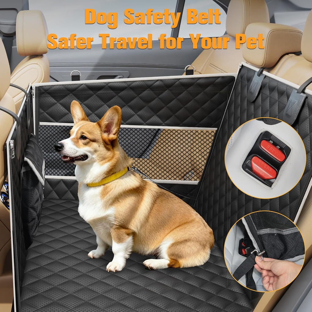 Large Dog Car Seat, Back Seat Extender for Pets with Hard Bottom