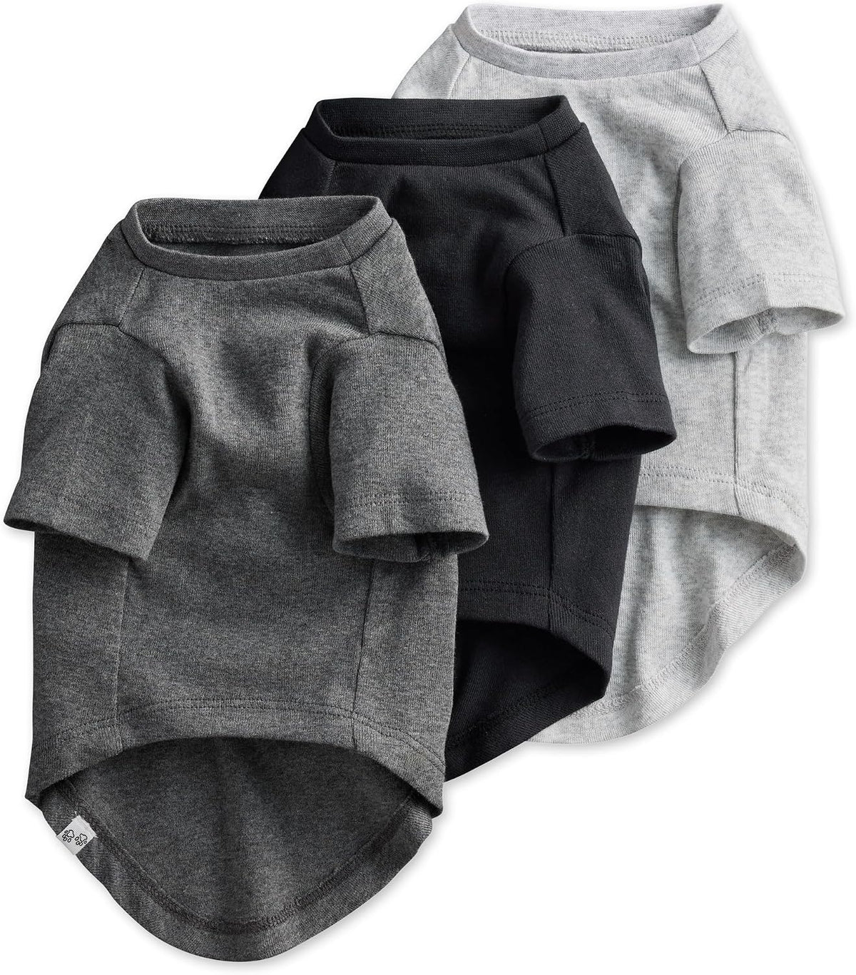 Pet Passion Toby 3-Pack 100% Organic Cotton Dog Short Sleeve T-Shirt Pet Tees for All Breeds, Gray Ombre, Large (40-60 l