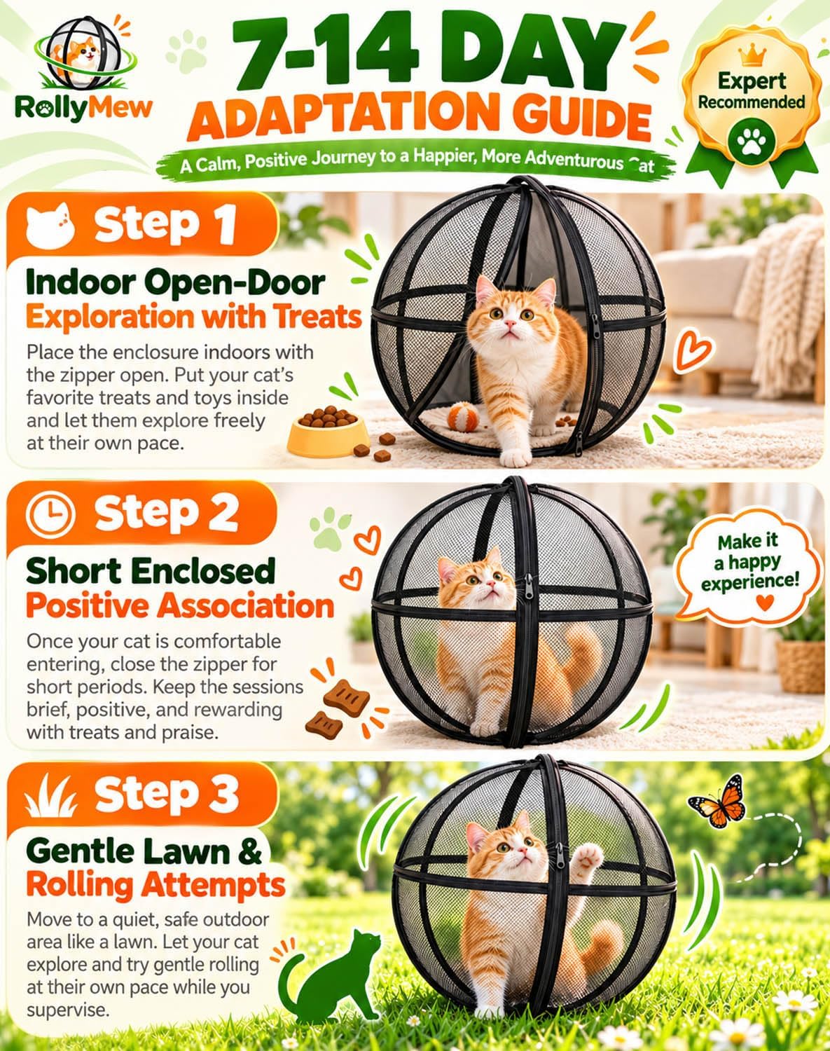 Cat Enclosure, Outdoor Pet Playpen Ball，Black