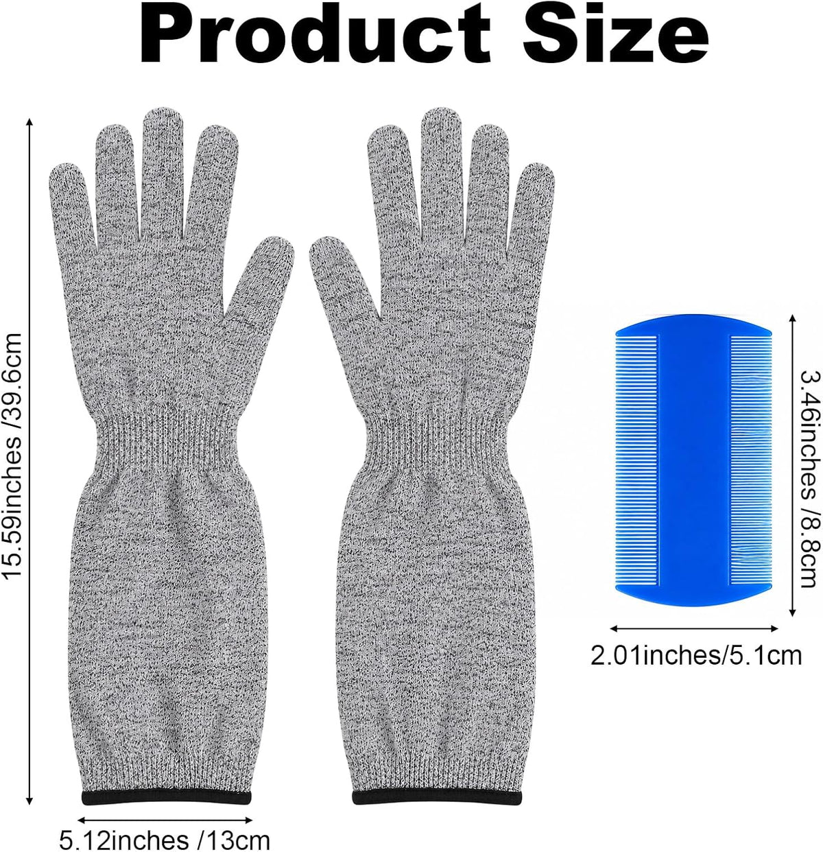 3Pcs Cat Gloves Bite Proof Pet Handling Sleeve 15.6” Grooming Gloves