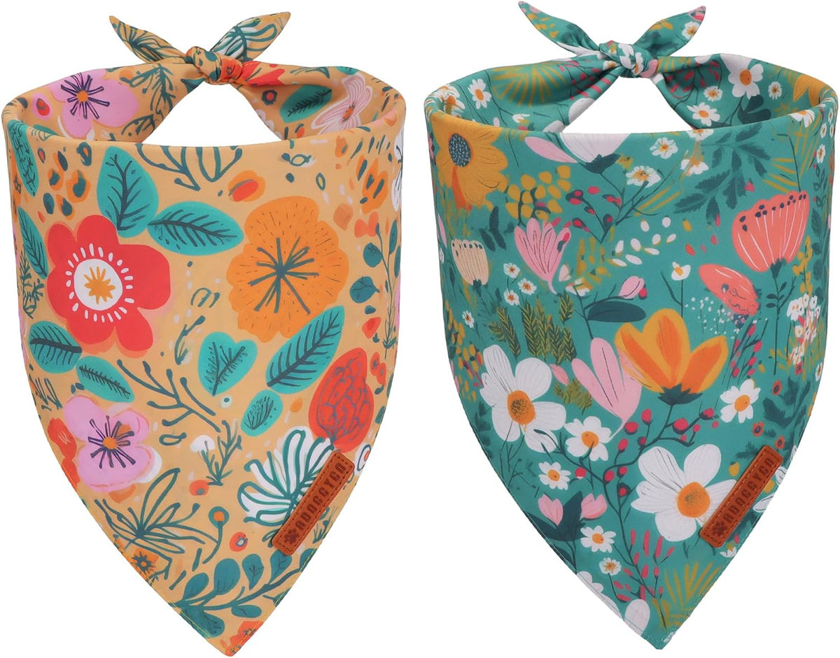 Halloween Dog Bandanas, Reversible Bat Pumpkin Dog Scarf, X-Large
