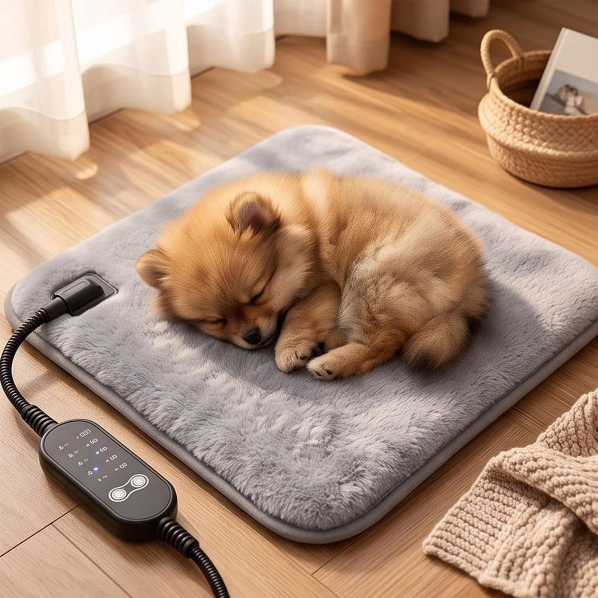Pet Heating Pad for Cats and Dogs Soft Cat Heating Pad Heated Cats Bed