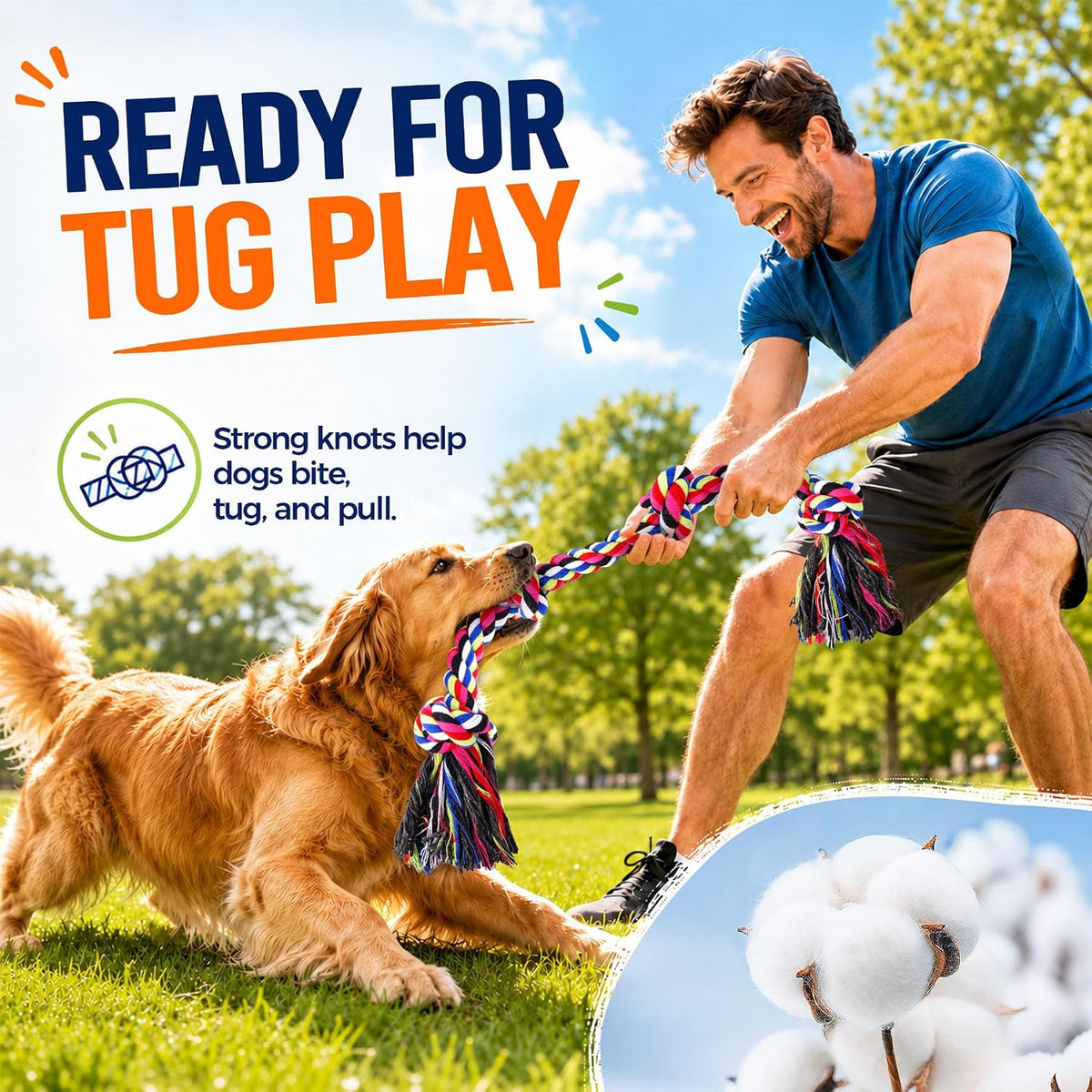 Dog Rope Toy Set for Large Dogs and Aggressive Chewers