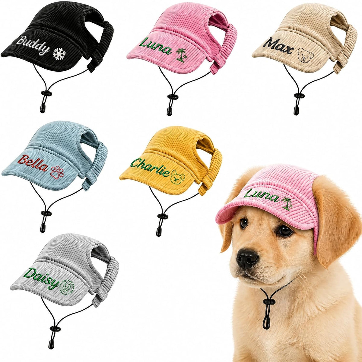 Personalized dog hats Custom Name Embroidered Knit Winter Hat Pet