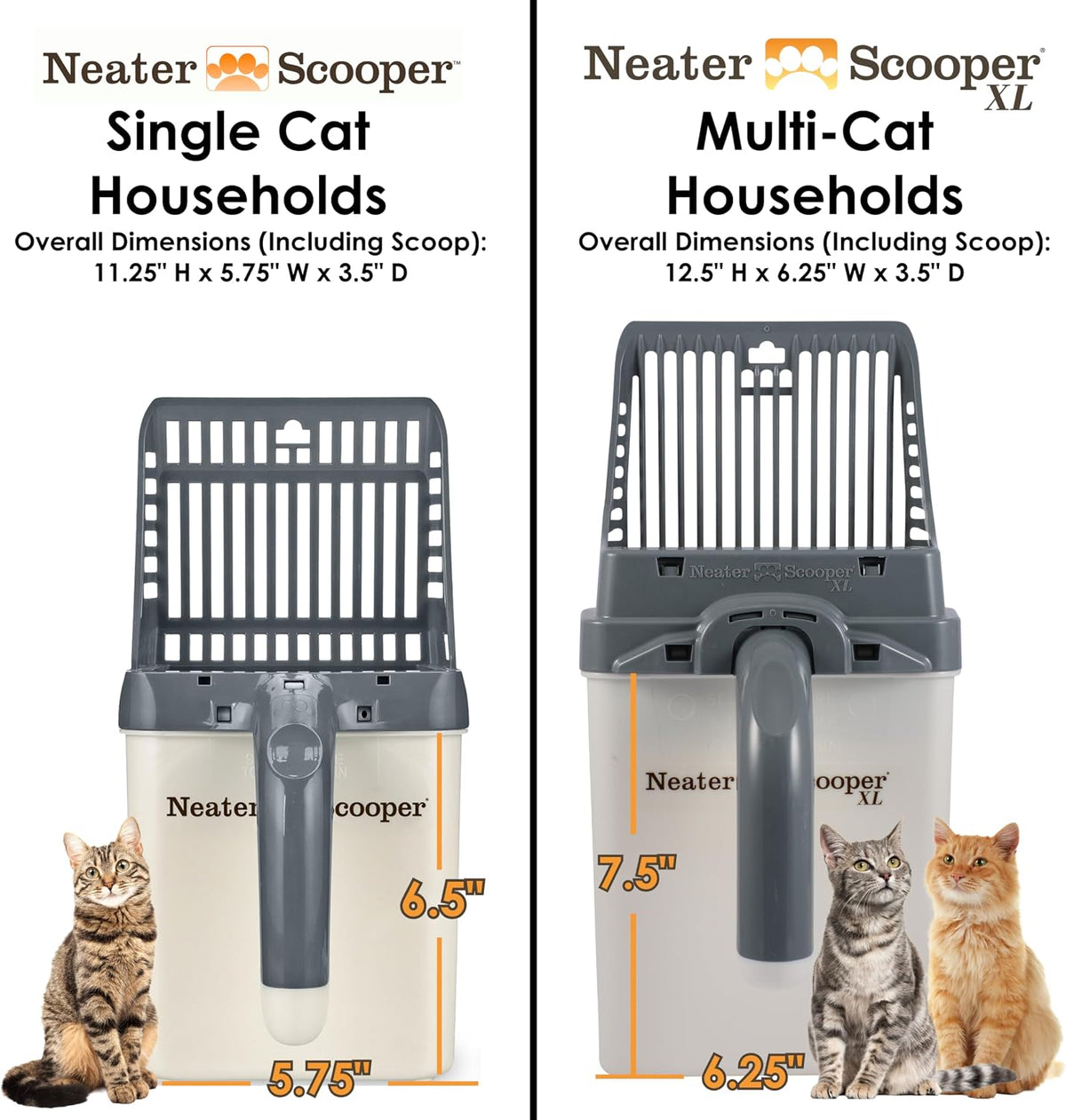 Neater Pet Brands Neater Scooper Standard Litter Scoop, 60 Refill Bags – Mess-Free Cat Litter Scooper with Bag, Spill-Pr