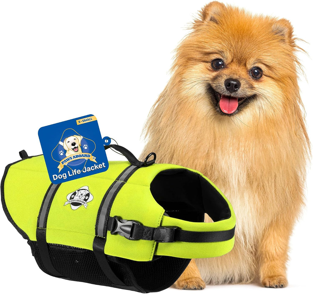 Reflective Dog Life Jacket with Handle (Red, Large)