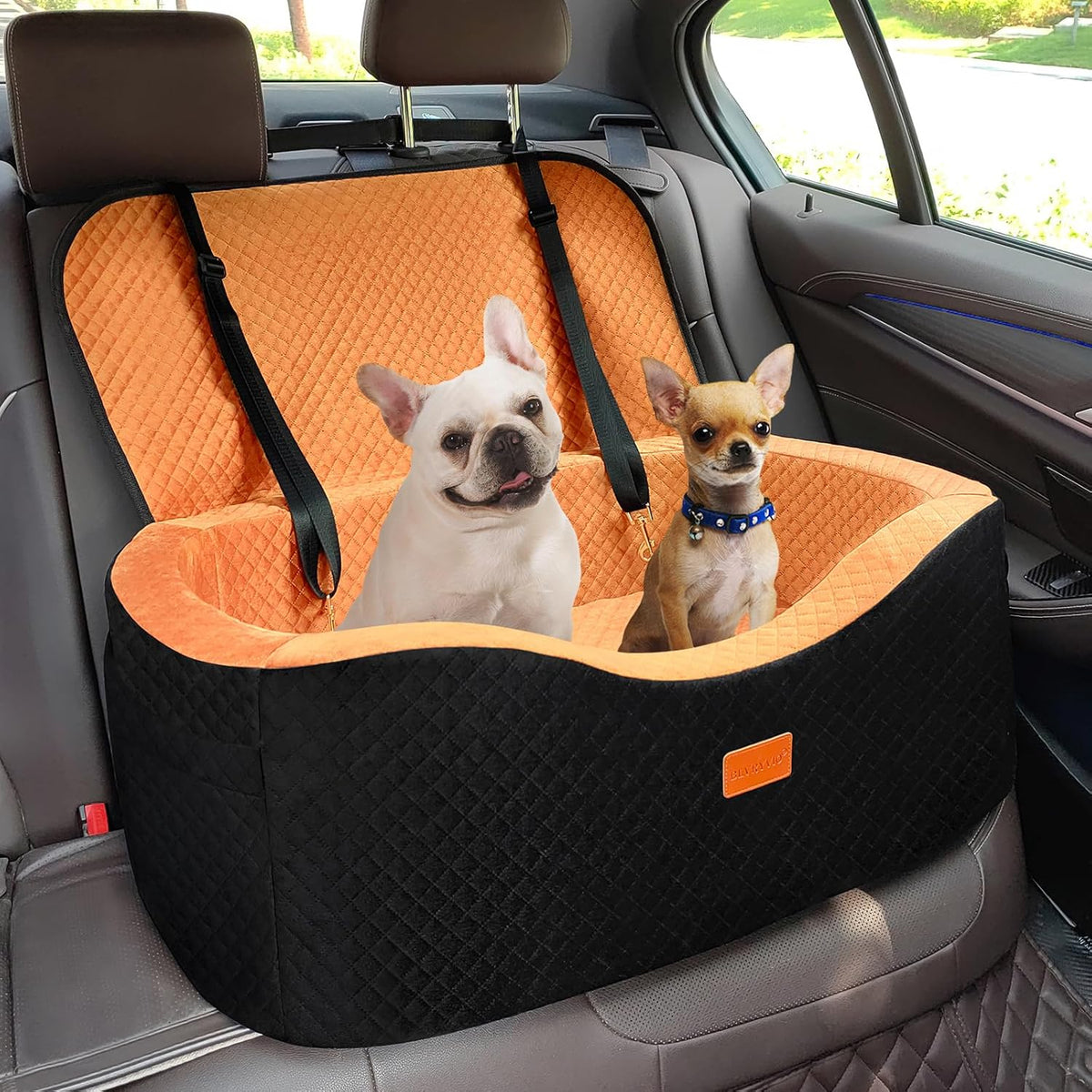 BLVRYVIO Large Dog Car Seat for Medium Sized Dogs Under 55lbs or 2 Smalls