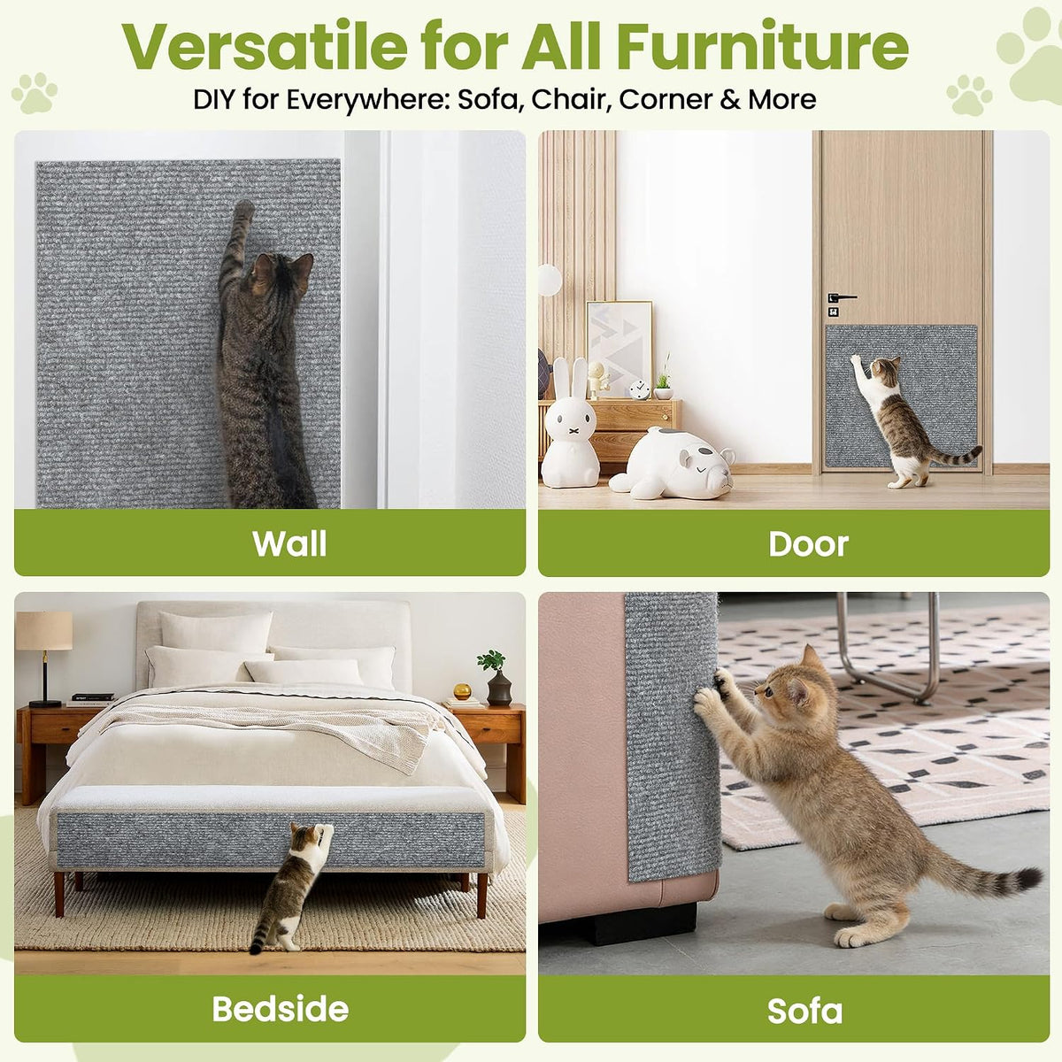 Cat Scratch Couch Furniture Protector, 78.7" x 15.8" Cat Scratcher Pad