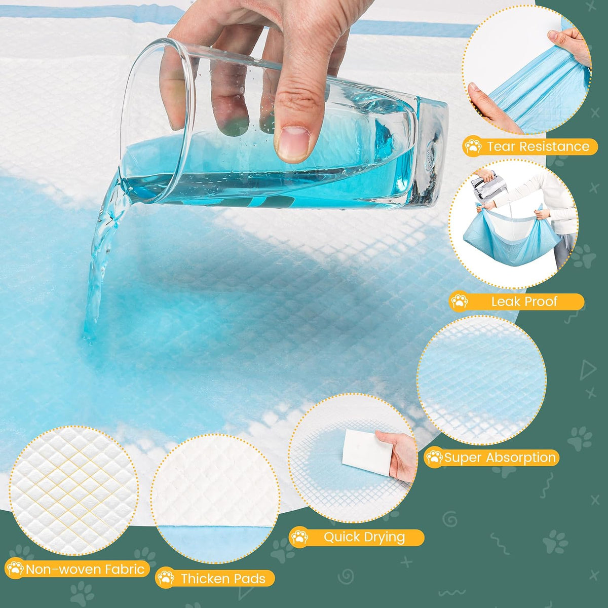 60 Count Extra Large Dog Pee Pads 28" x 34", Super Absorbent X-Large Puppy Pads Disposable Dogs Training Pads, Quick Dry