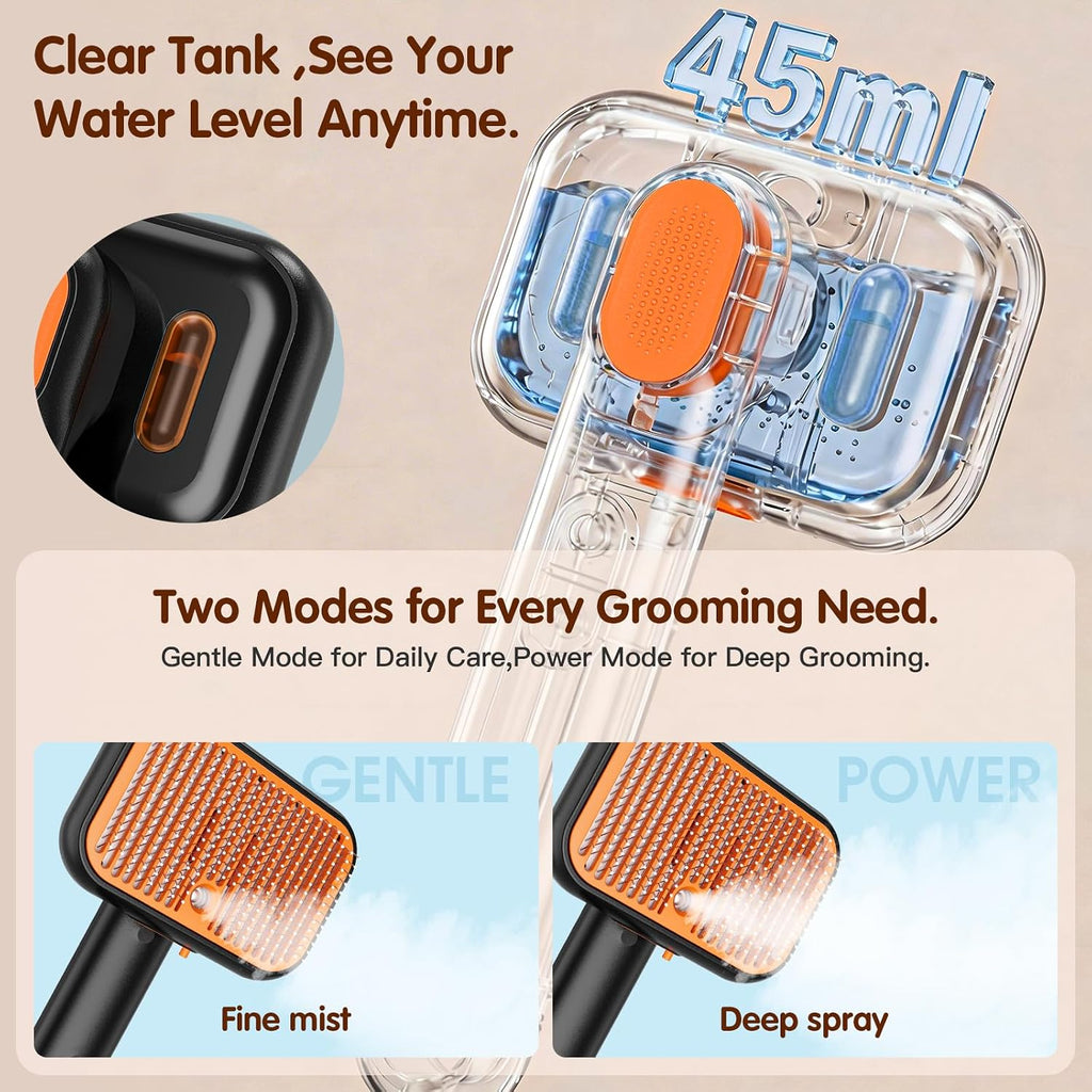 Steam Cat Brush for Shedding, Self-Cleaning Deshedding Grooming Comb