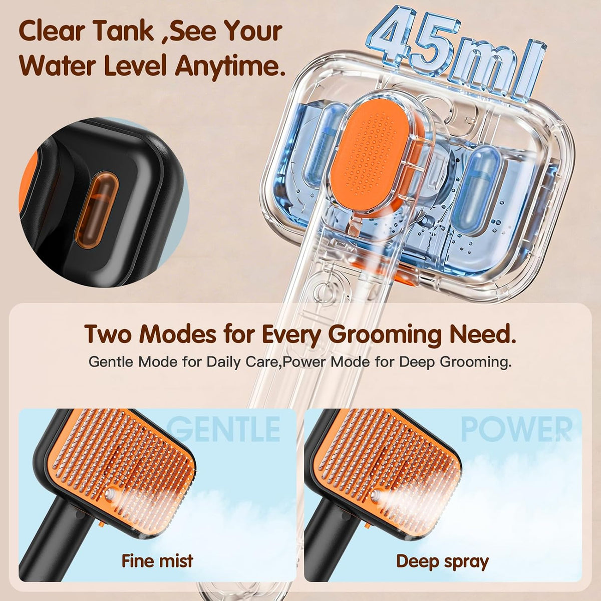 Steam Cat Brush for Shedding, Self-Cleaning Deshedding Grooming Comb