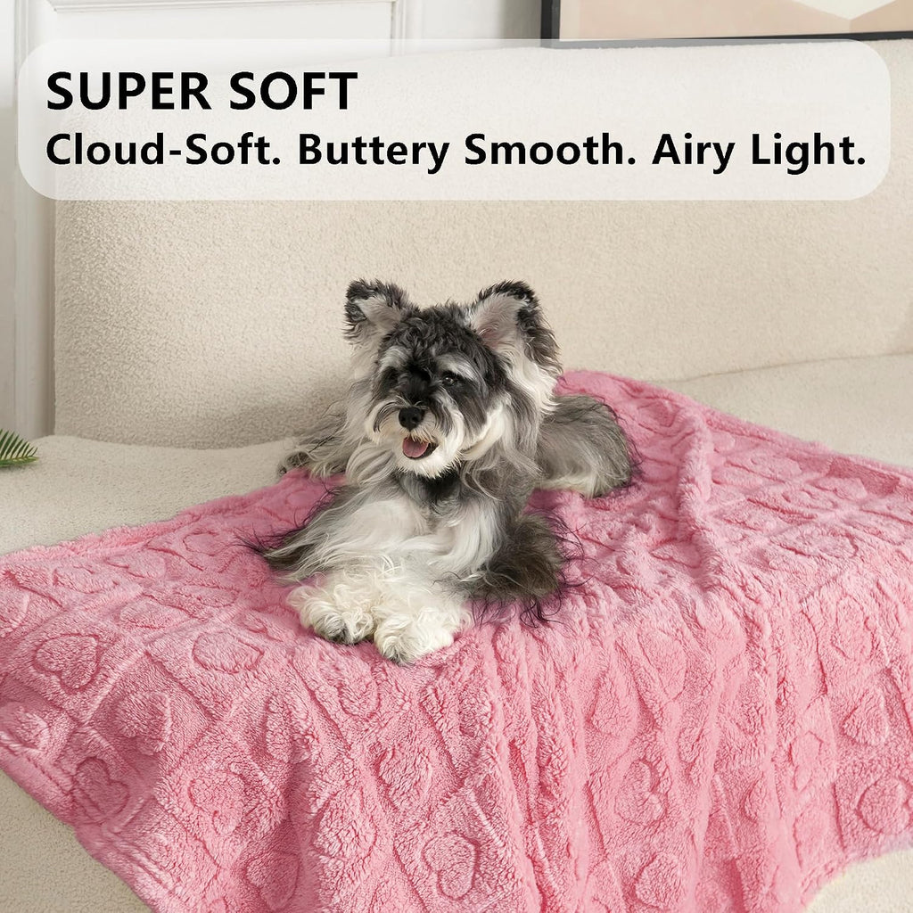 Pet Blanket for Dogs Cats, 300GSM Ultra Soft Coral Fleece Blanket, Washable Small Dog Cat Blanket, Calming Crate Mat, Fu